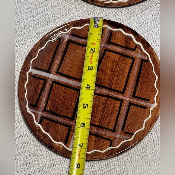 Vintage Mid Century Handmade Italian Waffle Plates (2) - Picture 6 of 11